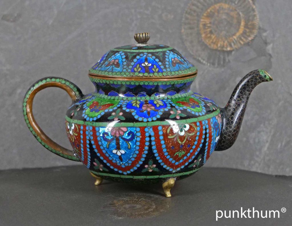 Kleine Teekanne, Cloisonne Emaille, Ginbari, Japan, Meiji-Zeit.